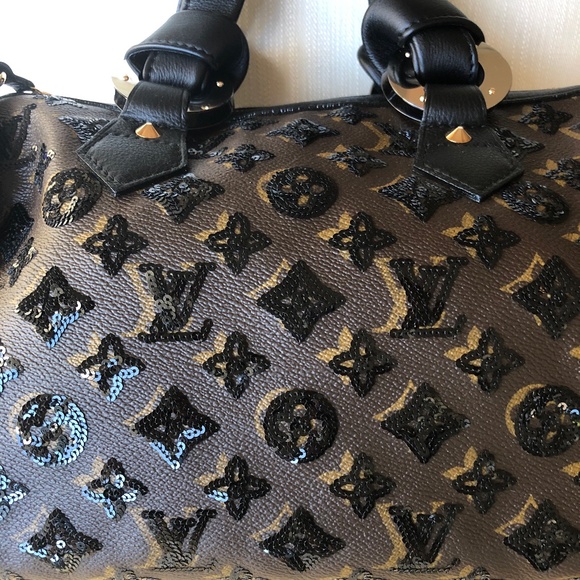 Louis Vuitton Black Sequin Monogram Speedy Eclipse - Picture 5 of 14